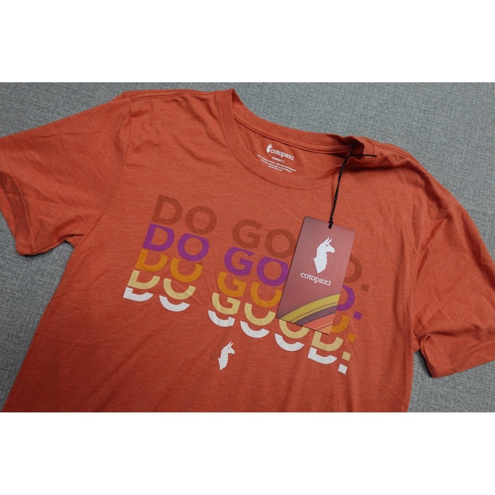 Cotopaxi Shirt Womens Small Orange Do Good Repeat Organic Graphic Tee Soft NWT